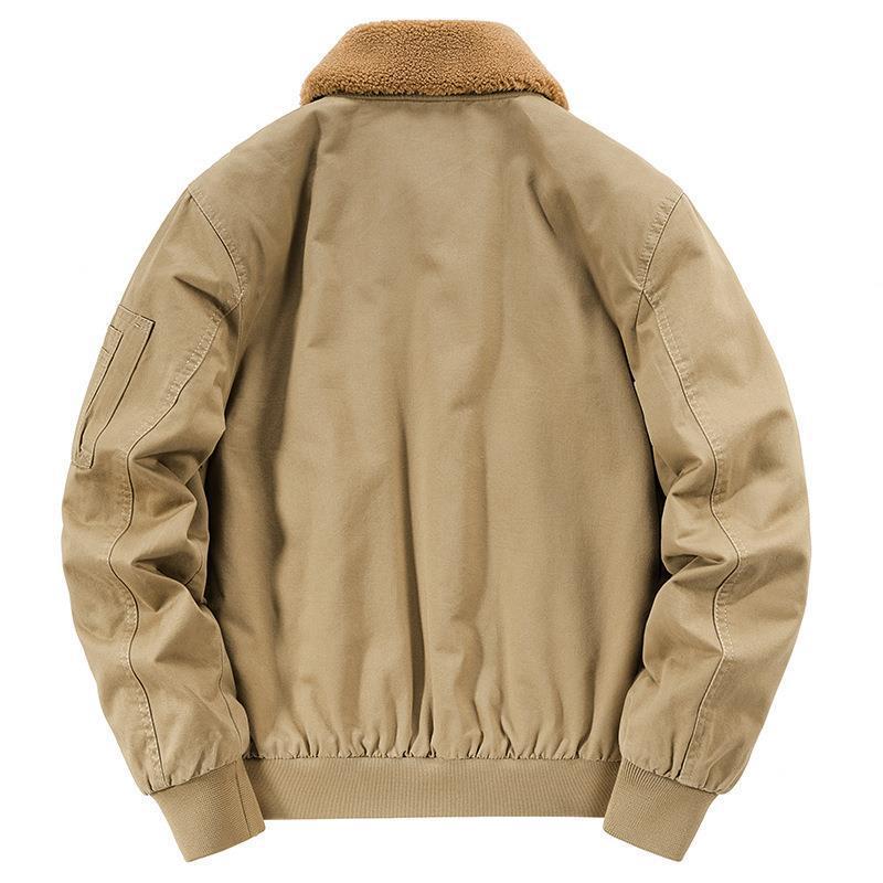 Herren Canvas-Bomberjacke mit gesteppter Thermofütterung und Teddykragen Shop Nory