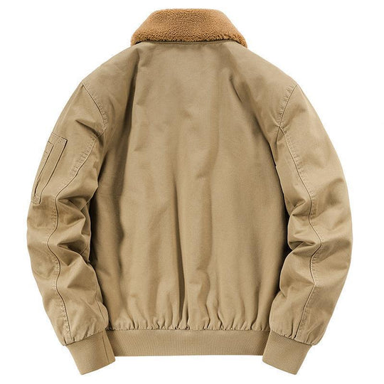 Herren Canvas-Bomberjacke mit gesteppter Thermofütterung und Teddykragen Shop Nory