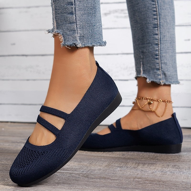 Damen Bequeme und luftige Ballerinas mit verstellbaren Riemen