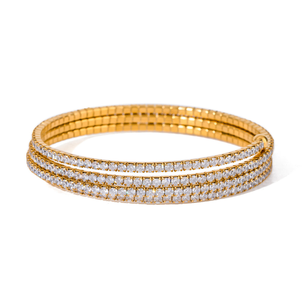 Damen Eleganter und verstellbarer Armband mit glitzernden Zirkonia Shop Nory