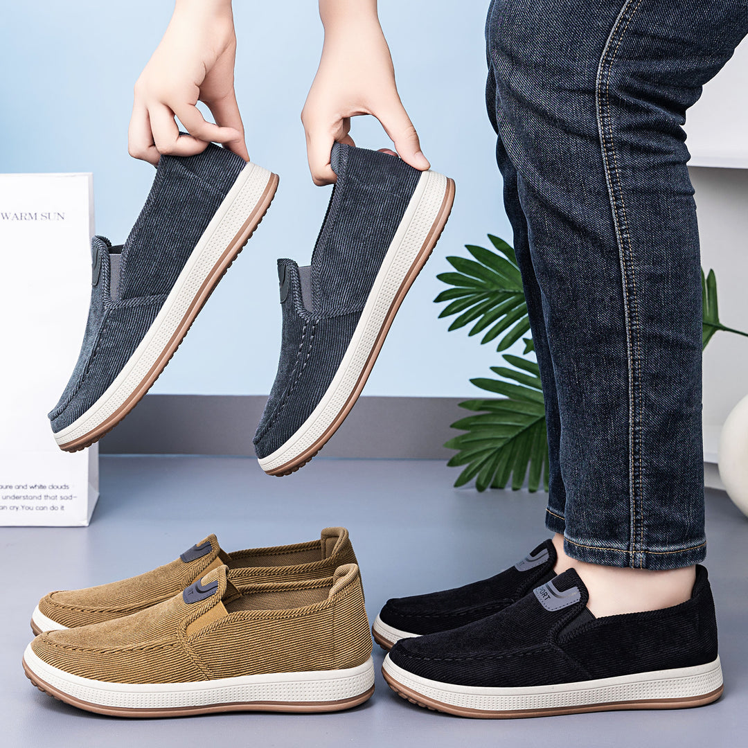 Herren nan Cord-Slipper-Sneaker mit elastischem Einstieg, gepolsterter Innensohle und griffiger Gummilaufsohle Shop Nory