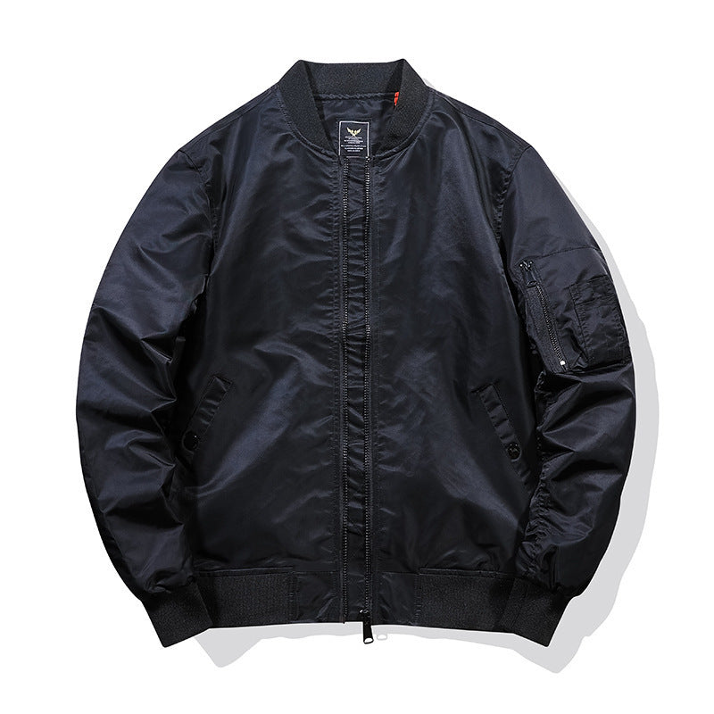 Herren leichter Nylon-Bomber mit kontrastierender Innenfütterung, Ärmeltasche und geripptem Bund Shop Nory