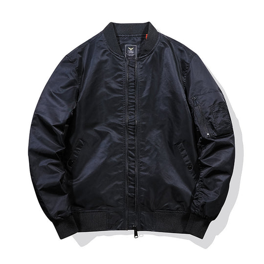Herren leichter Nylon-Bomber mit kontrastierender Innenfütterung, Ärmeltasche und geripptem Bund Shop Nory