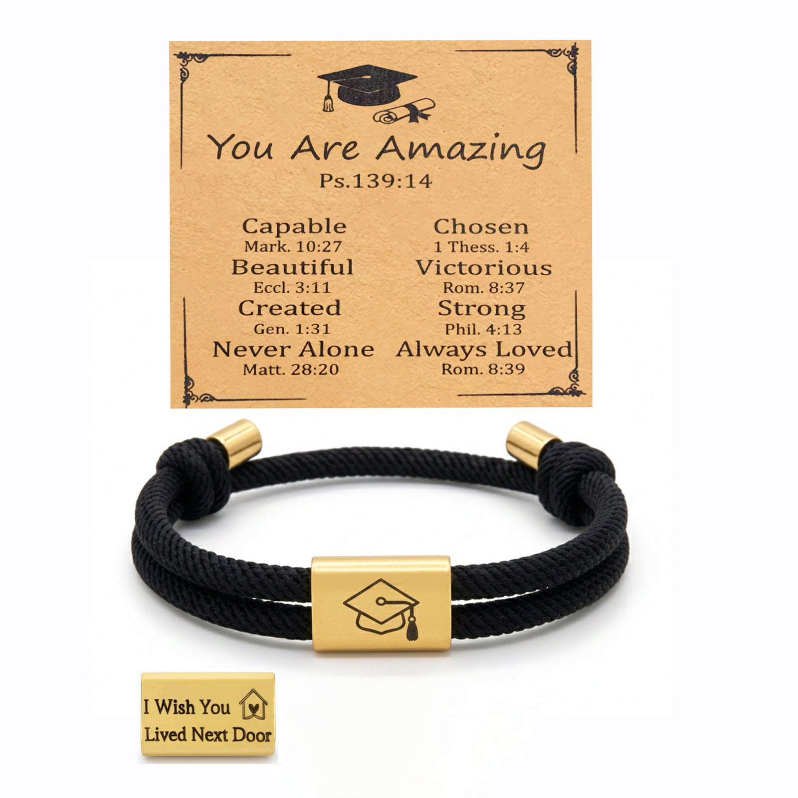 Damen Motivationsarmband mit symbolischen Graduation-Anhängern Shop Nory