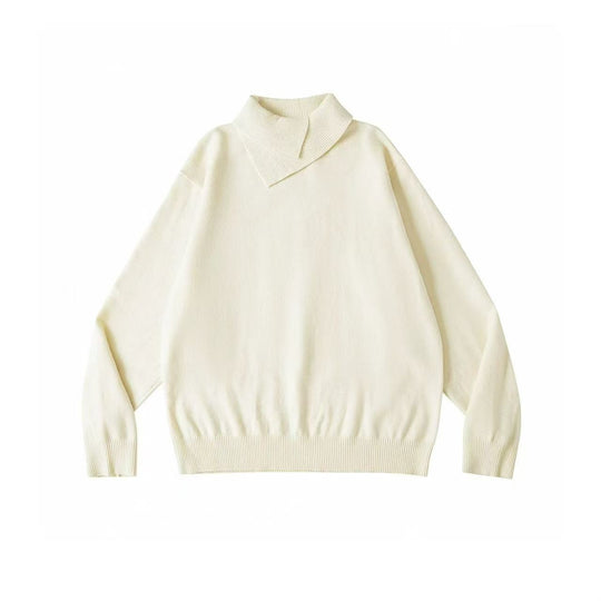 Damen Modischer Grobstrickpullover mit hohem Kragen Shop Nory
