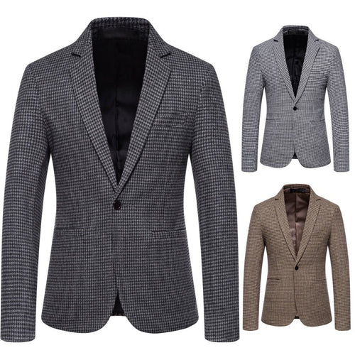 Herren eleganter Blazer mit modernem Schachbrettmuster