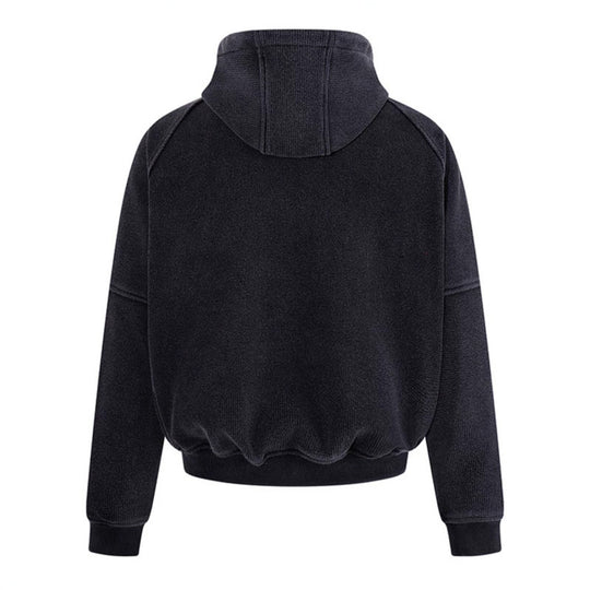 Damen Kapuzen-Bomberjacke aus Teddyfleece mit Metallhaken und elastischem Saum Shop Nory