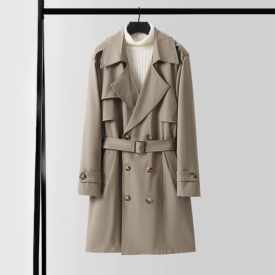 Damen Doppelreihiger Kurztrenchcoat aus leichtem Wollmix mit soften Fall und Schulterklappen Shop Nory