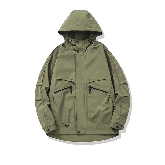 Unisex Technische Utility‑Fieldjacke mit Kapuze und mehreren Reißverschluss‑Taschen Shop Nory
