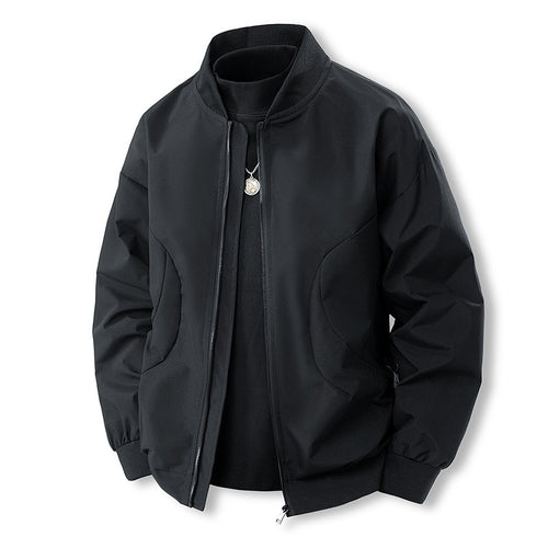 Herren Leichte Casual-Bomberjacke im Clean‑Look mit Stehkragen und gerippten Bündchen Shop Nory