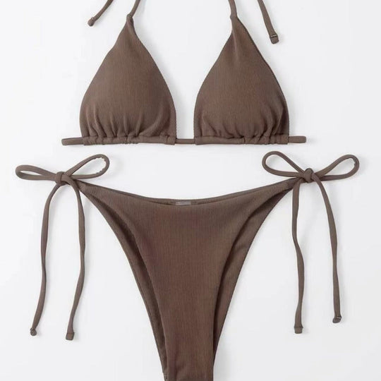 Damen Triangel-Bikini mit verstellbaren Schnüren Shopnory