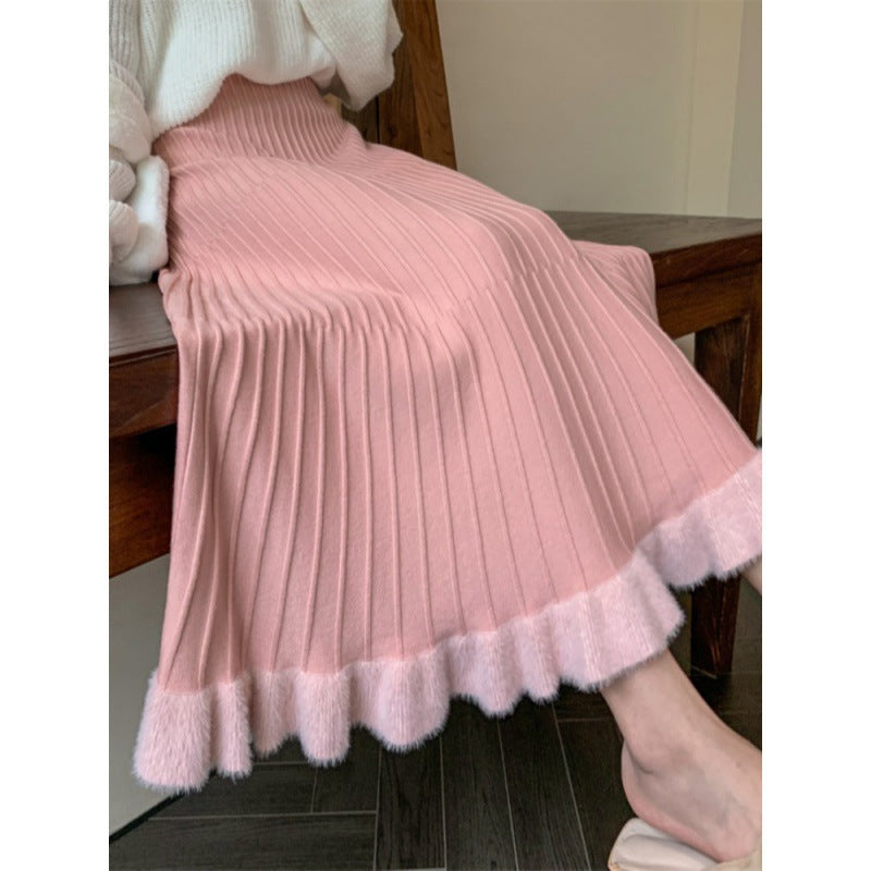 Damen Eleganter Plisseerock mit Volants Shop Nory