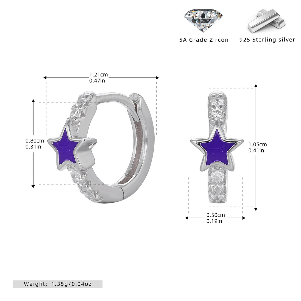 Damen Creolen mit funkelndem Sternmotiv und elegantem 925 Sterling Silber Shop Nory
