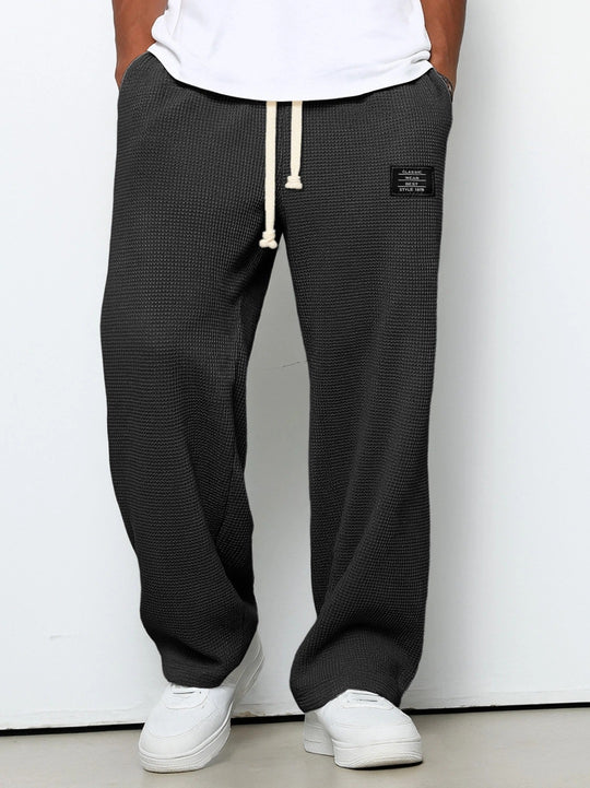 Herren nan lässige Waffelstruktur Lounge-Hose mit Kordelzug, elastischem Bund und weiter Passform Shop Nory