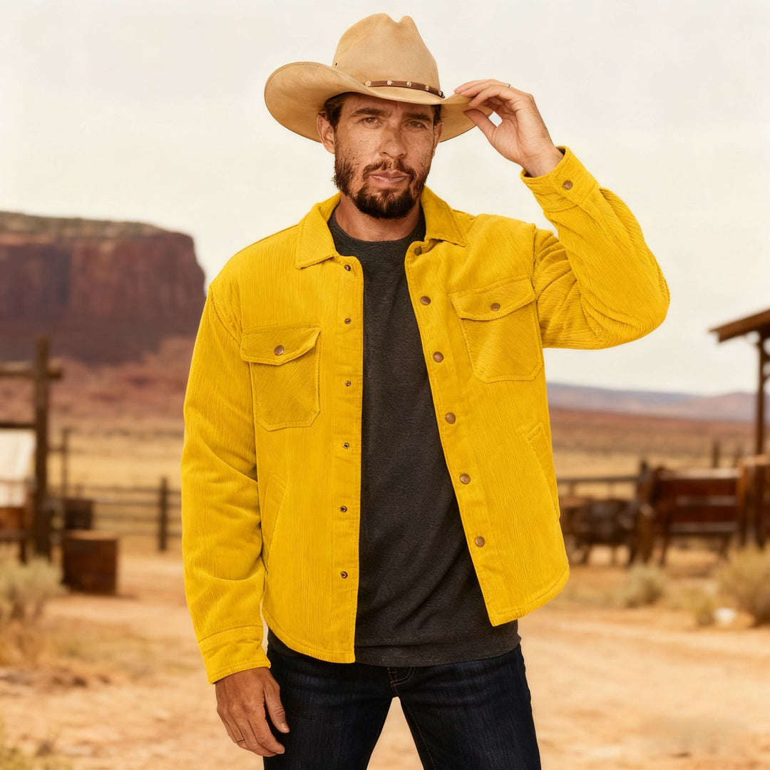 Herren Kordhemdjacke im Westernstil mit aufgesetzten Brusttaschen Shop Nory