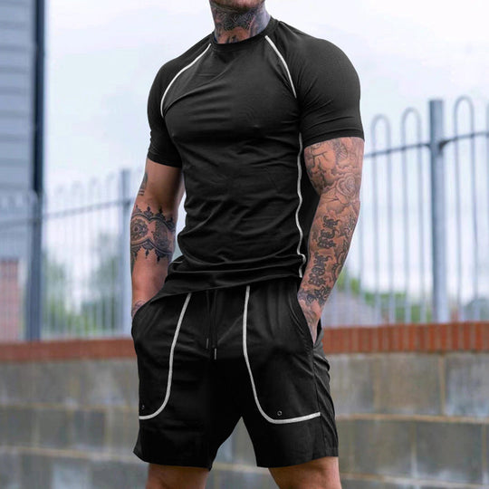 Herren Sportlicher Kurzarmanzug mit praktischem Taschendesign