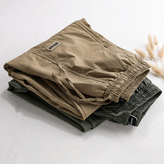 Herren Relaxte Cargo-Hose mit elastischem Bund, Kordelzug und vielseitigen Beintaschen Shop Nory