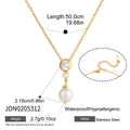 Damen Elegante Halskette mit Zirkonia und Perlenanhänger Shop Nory