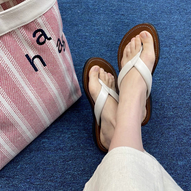 Damen Edle Zehentrenner-Sandalen mit hochwertigem Riemendesign und komfortablem Fußbett Shopnory