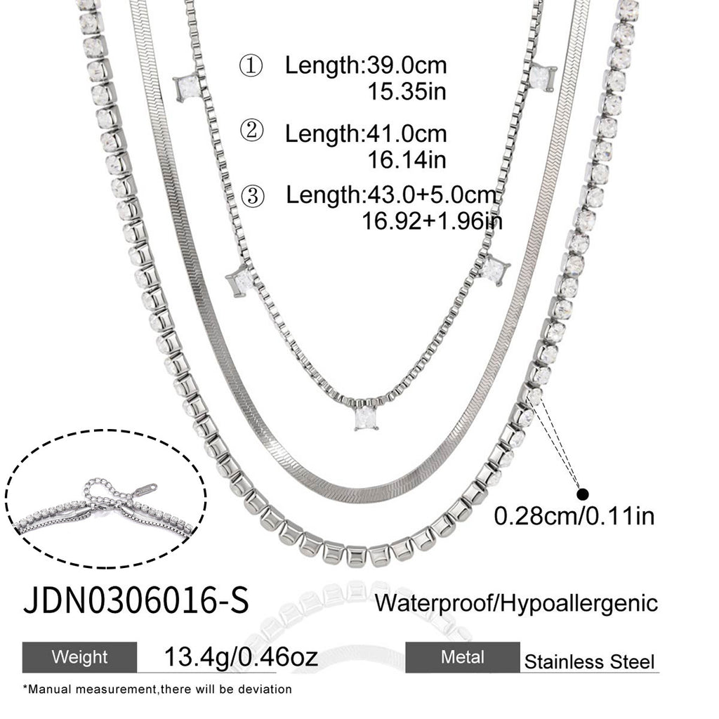 Damen Halskette mit funkelnden Zirkonia und hochwertiger Edelstahlverarbeitung Shop Nory