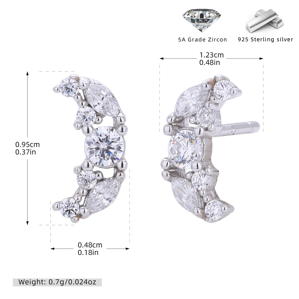 Damen Ohrstecker mit luxuriösen Zirkon-Akzenten und 925 Sterlingsilber Shop Nory