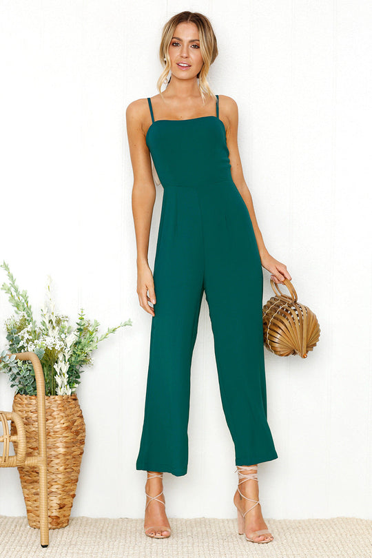 Damen Jumpsuit mit schmalen Trägern und weitem Beinschnitt