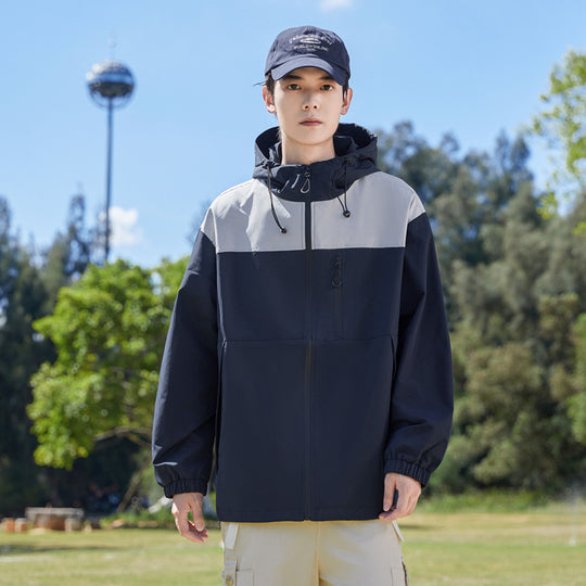 Herren Modische Windbreakerjacke mit verstellbarem Kapuzenkragen Shop Nory