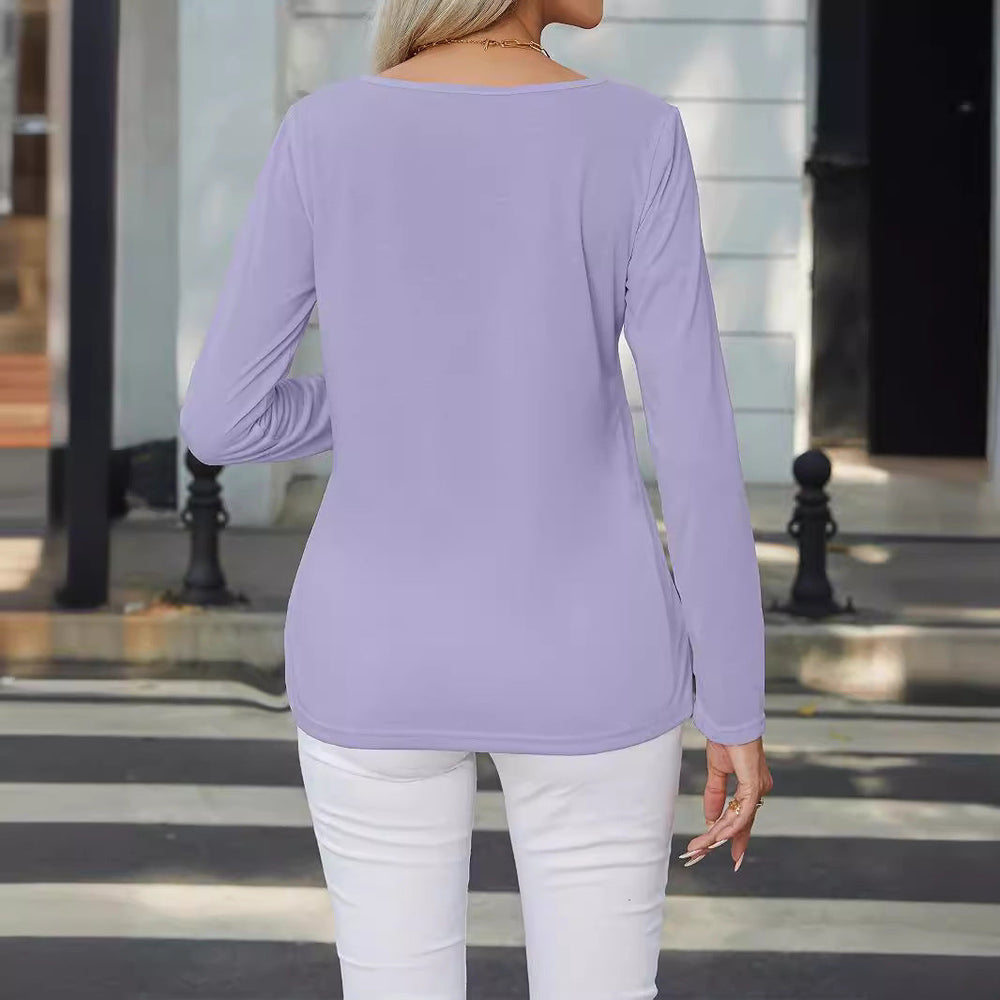 Damen Langarmshirt mit raffinierten Knopfdetails