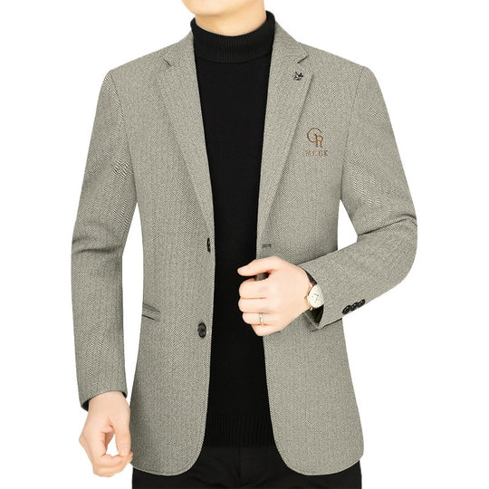 Herren Sakko aus Wollmischung mit Fischgrätmuster und aufgesetzten Taschen Shop Nory