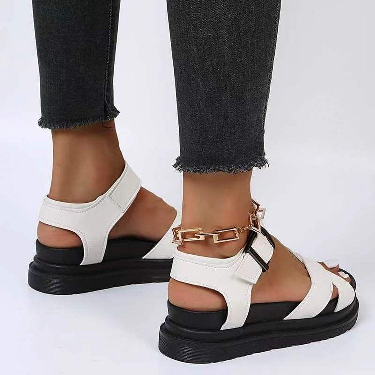 Damen modische Sandalen mit verstellbaren Riemen und weich gepolsterter Sohle