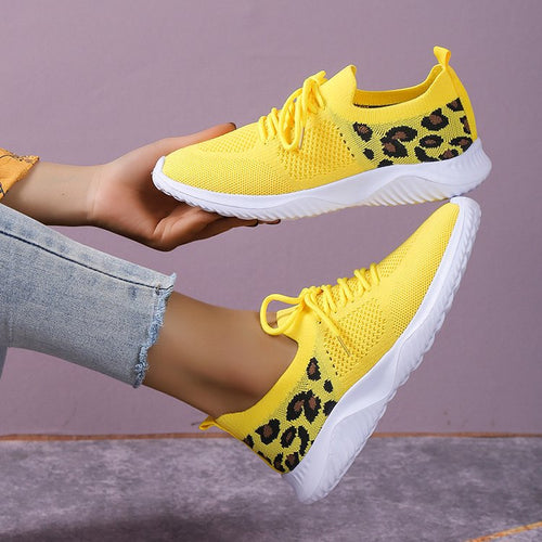 Damen Atmungsaktive Sneakers im modernen Leopardenmuster