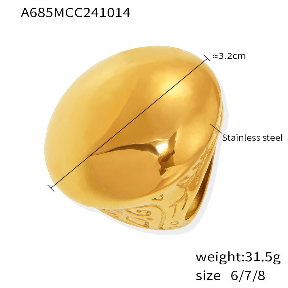 Damen Massiver Schmuckring aus hochwertigem Edelstahl mit glänzender Oberflächenbeschaffenheit Shop Nory