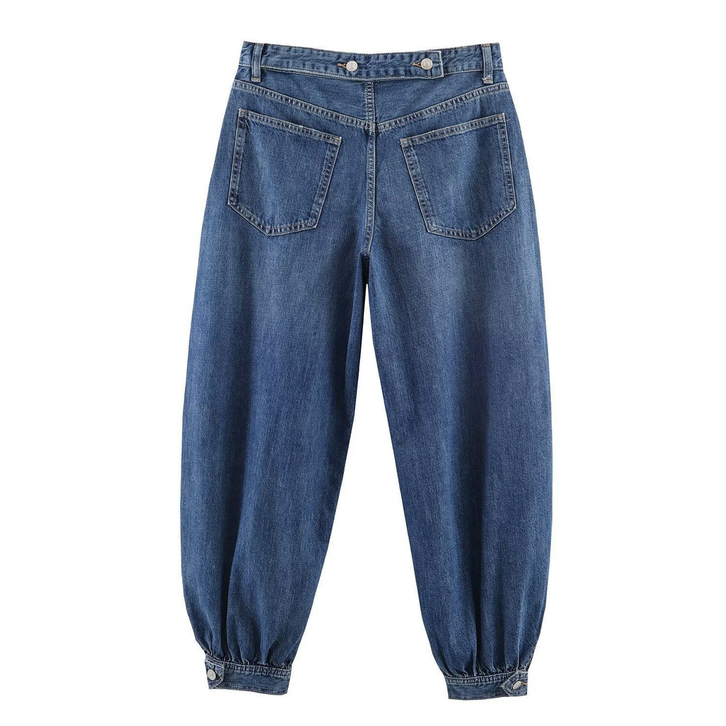 Damen Tapered Jeans mit elastischem Bündchen und bequemer Passform