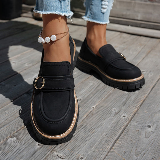 Damen Mokassin-Schuhe mit eleganter Verzierung und robuster Sohle