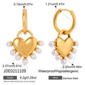Damen Ohrhänger mit herzförmigem Anhänger und Perlendekor Shop Nory
