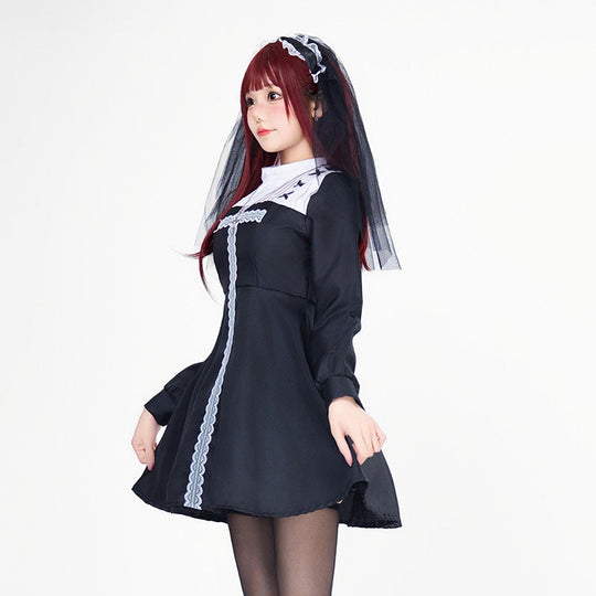 Damen Verspielt romantisches Dienstmädchenkleid mit Rüschen und Schleifen Shop Nory