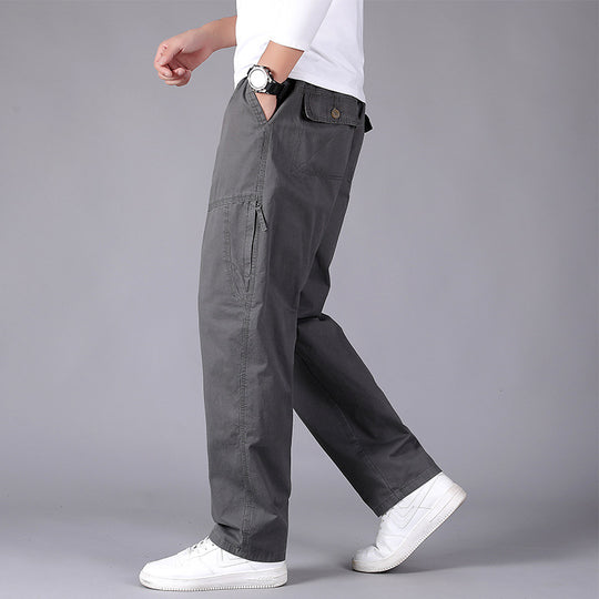 Herren Locker sitzende Cargo‑Hose mit elastischem Tunnelzugbund, Knieabnähern & Reißverschlusstaschen Shop Nory
