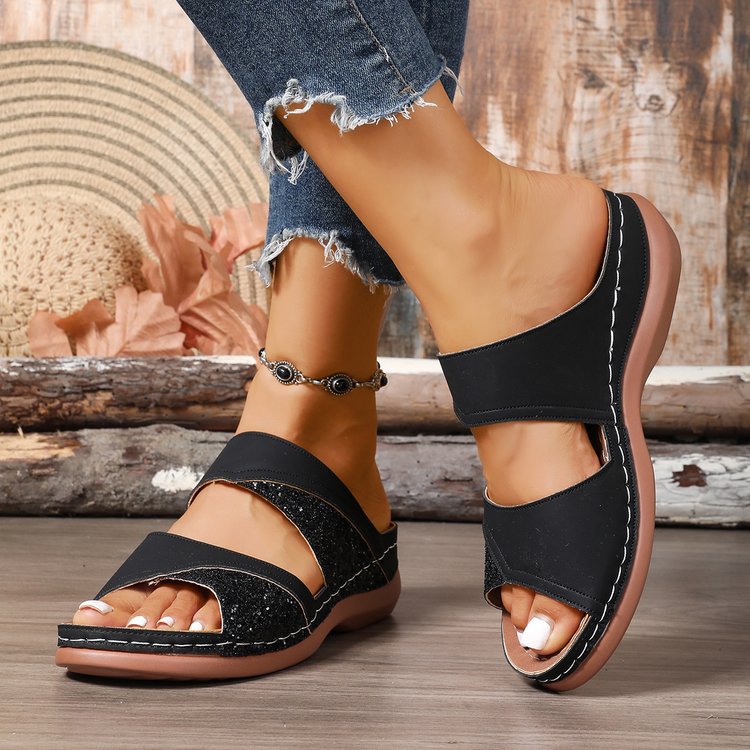 Damen Komfortable Clogs mit modischen Querriemen und ergonomischem Fußbett