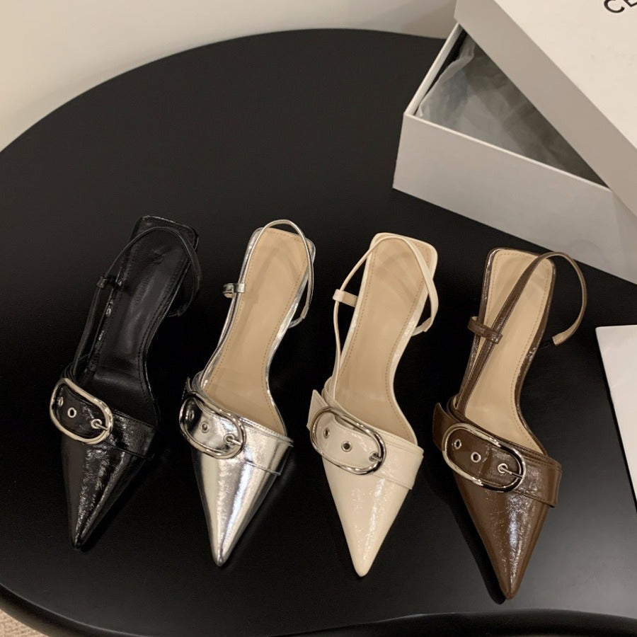 Damen Slingback-Pumps mit modischer Schnalle