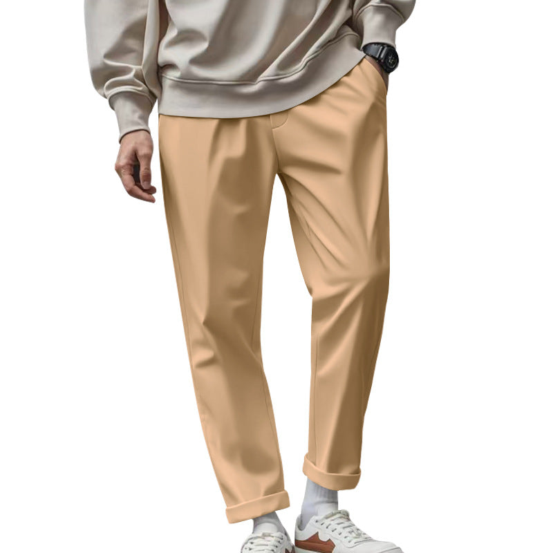 Herren elegante Freizeithose mit lockerem Schnitt und atmungsaktiver Struktur