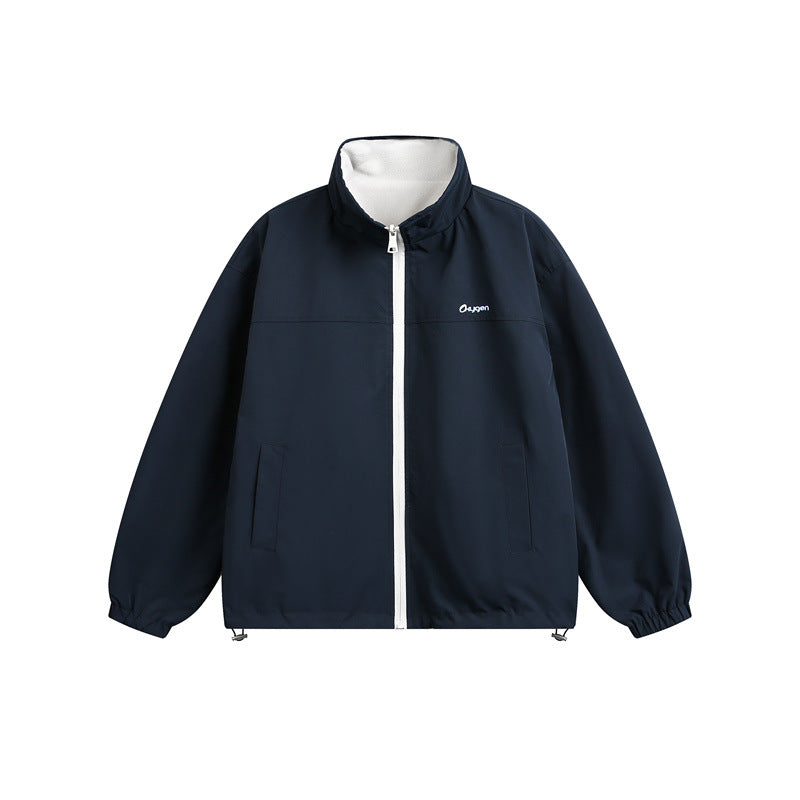 Unisex Leichte Softshelljacke mit wärmendem Fleeceinnenfutter, Stehkragen und Kordelzug Shop Nory