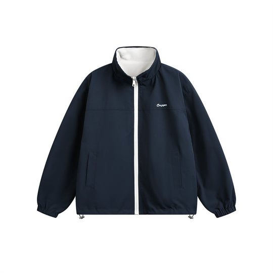 Unisex Leichte Softshelljacke mit wärmendem Fleeceinnenfutter, Stehkragen und Kordelzug Shop Nory