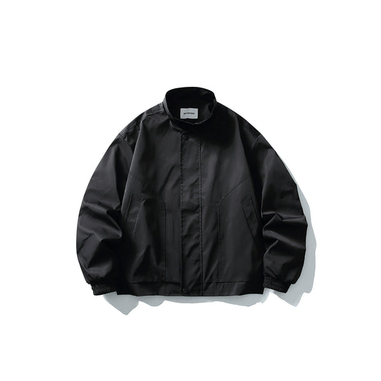 Unisex Kurz geschnittener technischer Boxy‑Bomber mit Stehkragen, Druckknopfblende und elastischen Bündchen Shop Nory