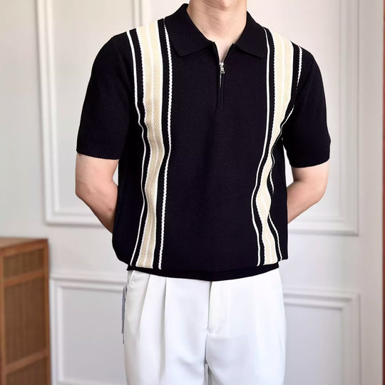 Herren Modisches Poloshirt mit Reißverschluss Shop Nory