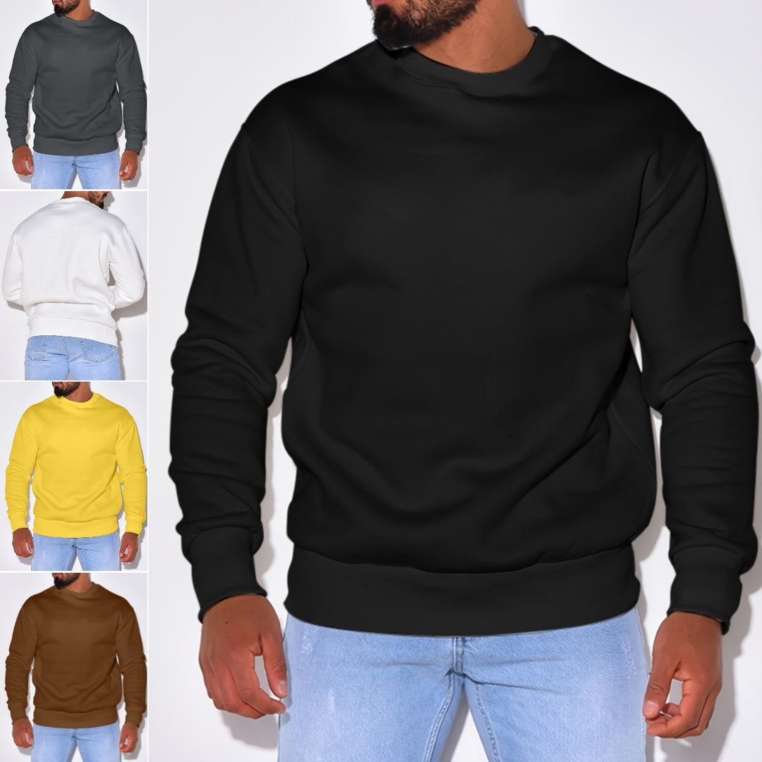 Herren Lässiges Rundhals-Sweatshirt mit Rippbündchen Shop Nory