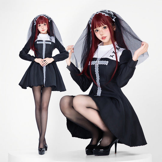 Damen Verspielt romantisches Dienstmädchenkleid mit Rüschen und Schleifen Shop Nory