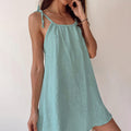 Damen leichtes Spaghettiträger Sommerkleid mit lockerer Passform Shopnory