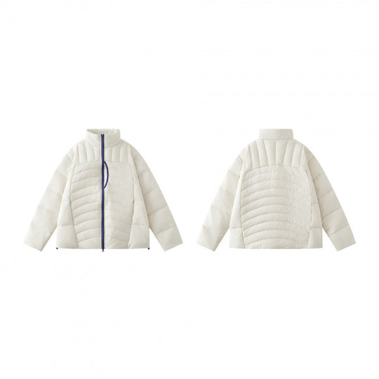 Unisex Boxy-Steppjacke mit hohem Stehkragen und kontrastierendem Zweiwege-Reißverschluss Shop Nory
