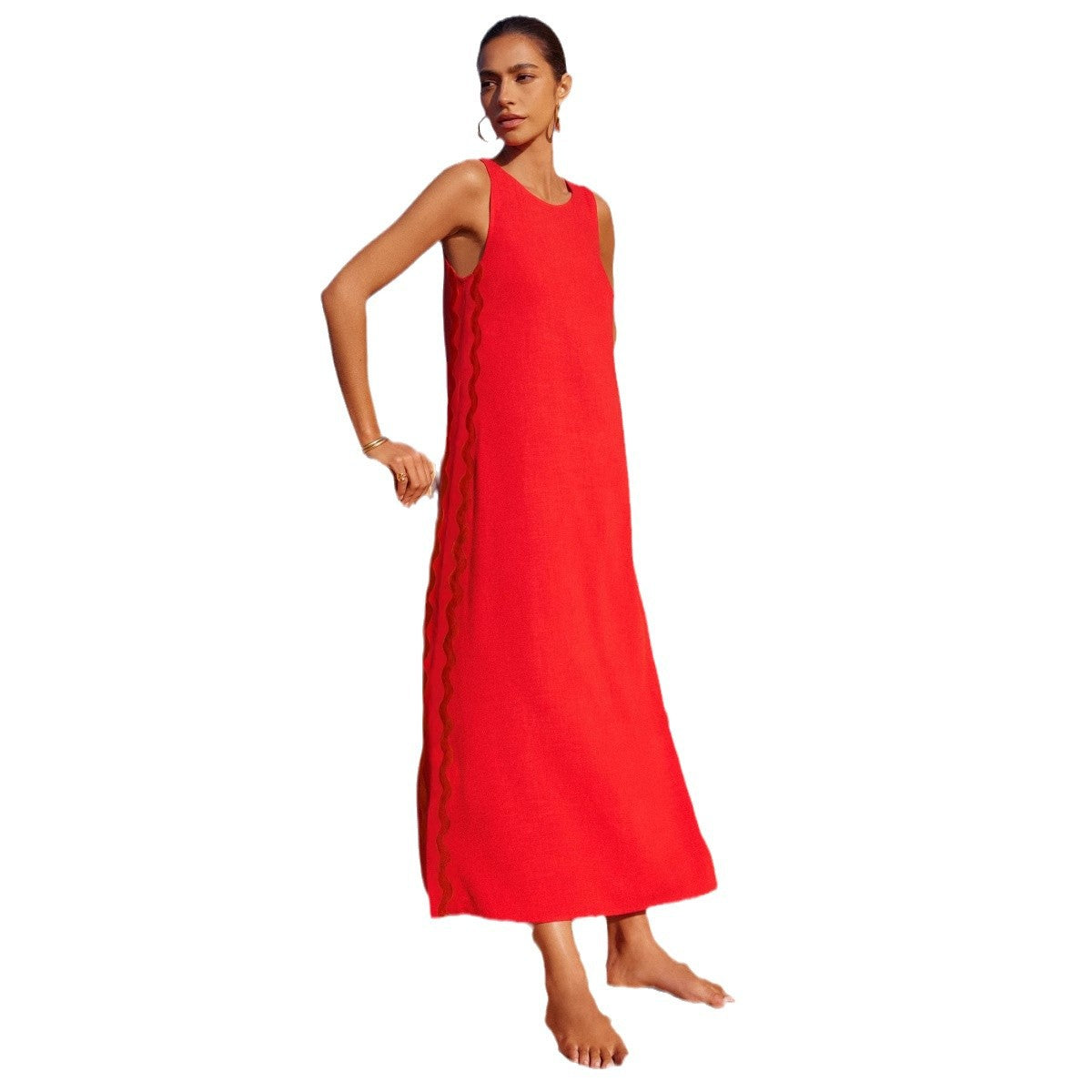 Damen Maxikleid mit elegantem Schnitt und seitlichen Schlitzen