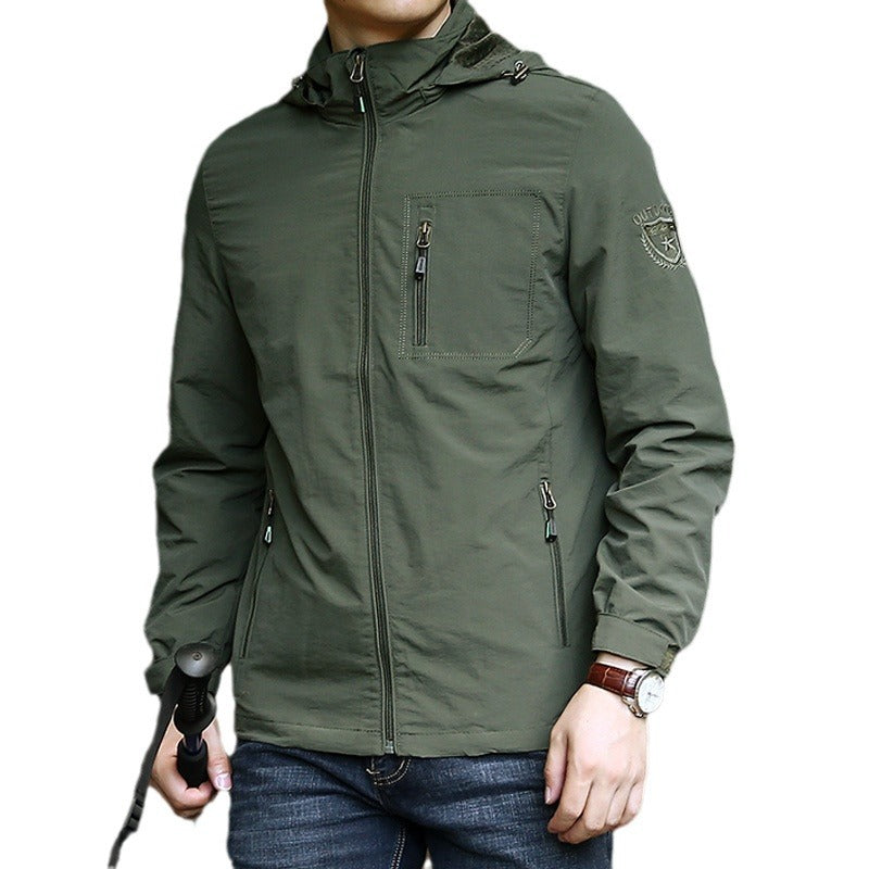 Herren Winddichte Softshell-Thermojacke mit Fleece-Innenfutter und Kapuze Shop Nory